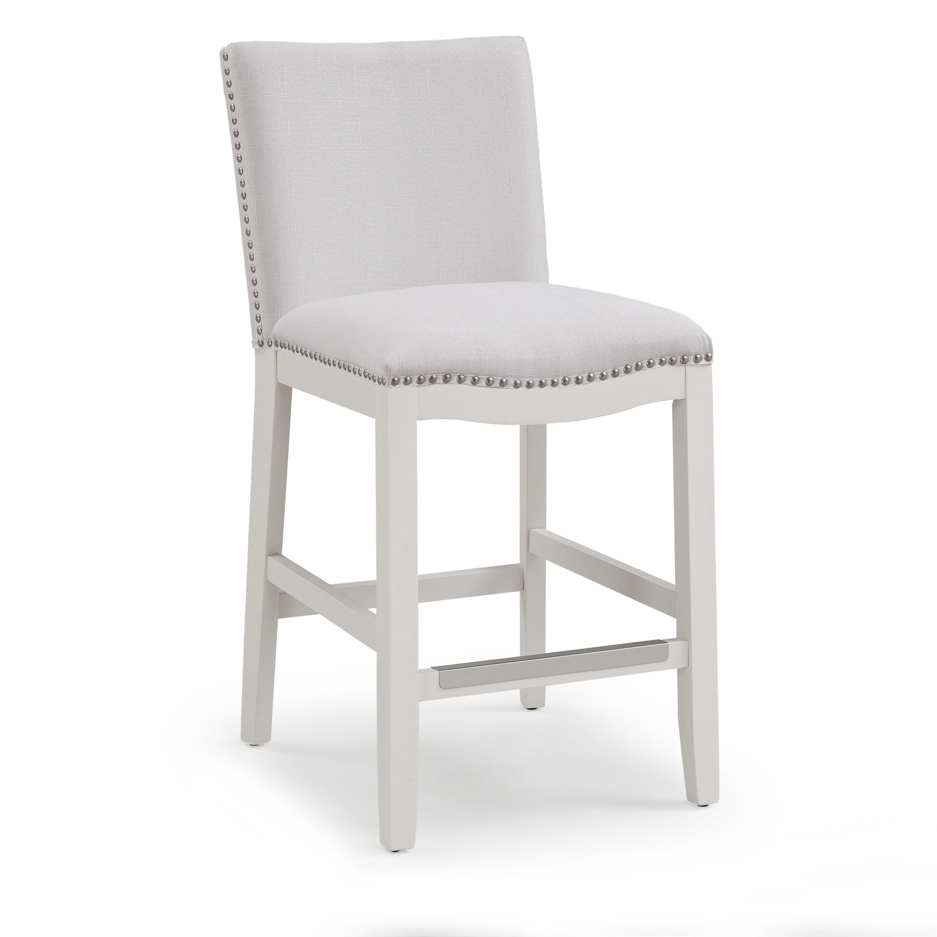 A white chair with long legs